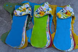 Dandelions - squish Hybrid Fitteds - cloth diapers - Velour inners - bamboo hemp fleece soakers - Windpro Hybrid