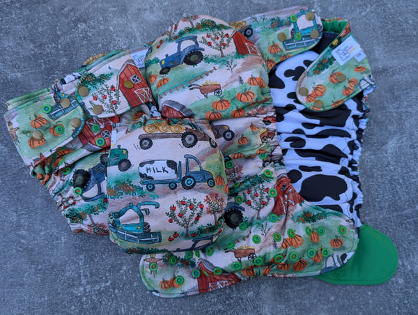 Fall Farm - LBB Ai3 & V2 cloth diaper - Poly over PUL - Athletic wicking Jersey awj - handmade diaper - Pocket AiO cloth diaper