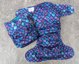 Purple Scales - LBB Ai3 & V2 cloth diaper - PUL - Athletic wicking Jersey awj - handmade diaper - Pocket AiO cloth diaper
