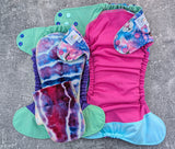 Mystic Cats - LBB Ai3 & V2 cloth diaper - PUL - Athletic wicking Jersey awj - handmade diaper - Pocket AiO cloth diaper