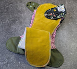 Antique Floral LBB Ai3 & V2 cloth diaper - PUL - Athletic wicking Jersey awj - handmade diaper - Pocket AiO cloth diaper