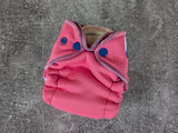 *seconds* Pink double Windpro handdyed OBV inner | Newborn Hybrid Fitted | cloth diapers | velour soaker | windpro Fitted diaper