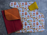 Vintage Mushroom - cotton french terry Preflat & Trifold cloth diaper