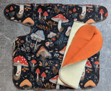 Forest Mushrooms - cotton french terry Preflat & Trifold cloth diaper