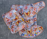 Bright Butterflies Bamboo french terry Hybrid Fitteds - cloth diapers - Velour inners - bamboo hemp fleece soakers - Windpro Hybrid