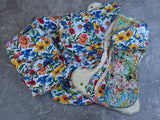 Rainbow Daisies - Cotton FT Hybrid Fitteds - cloth diapers - Velour inners - bamboo hemp fleece soakers - Windpro Hybrid
