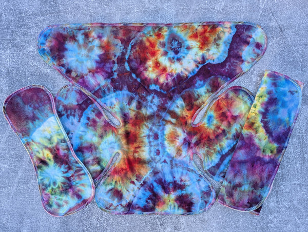 Bubble handdyed bamboo fleece (Contour & Trifold cloth diaper)