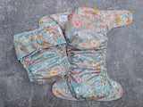 Flower Garden - LBB Ai3 & V2 cloth diaper - PUL - Athletic wicking Jersey awj - handmade diaper - Pocket AiO cloth diaper