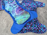 Purple Scales - LBB Ai3 & V2 cloth diaper - PUL - Athletic wicking Jersey awj - handmade diaper - Pocket AiO cloth diaper