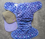 Mermaid scales handdyed OBV | OneSize Hybrid Fitted | cloth diapers | Fitted diaper