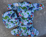 Happy RAWR! (LBB Ai3 & V2 cloth diaper - PUL diaper - Athletic wicking Jersey - handmade diaper - Pocket AiO cloth diaper)