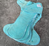 Solid BLUES (Cotton Velour Hybrid Fitted - cloth diapers - cotton Velour inners - bamboo hemp fleece soakers - Windpro Hybrid )