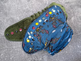 Batty (Squish Hybrid Fitteds - cloth diapers - Velour inners - bamboo hemp fleece soakers - Windpro Hybrid )
