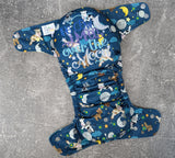 Over The Moon EMBROIDERY (Flex & Flawless Fit Ai3 & V2 cloth diaper - PUL diaper - Athletic wicking Jersey - handmade diaper - Pocket AiO cloth diaper)