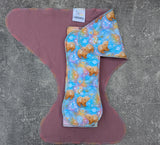 Honey Bears (Light)- cotton stretch french terry Contour & Trifold cloth diaper