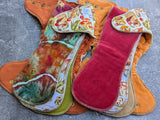 Vintage Mushroom - Squish Hybrid Fitteds - cloth diapers - bamboo hemp fleece soakers - Windpro Hybrids