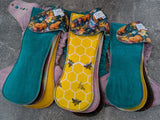 Honey Bears (Dark) - Squish Hybrid Fitteds - cloth diapers - bamboo hemp fleece soakers - Windpro Hybrids