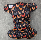 Chickens - LBB Ai3 & V2 cloth diaper - PUL - Athletic wicking Jersey awj - handmade diaper - Pocket AiO cloth diaper