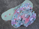 Cutie Ghost (Squish Hybrid Fitteds - cloth diapers - Velour inners - bamboo hemp fleece soakers - Windpro Hybrid )