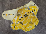 Honey Combs - Handdyed OBV Hybrid Fitteds - cloth diapers - bamboo hemp fleece soakers - Windpro Hybrids