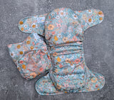 Flower Garden - LBB Ai3 & V2 cloth diaper - PUL - Athletic wicking Jersey awj - handmade diaper - Pocket AiO cloth diaper