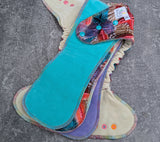 Sea Stars (Bamboo stretch french terry Hybrid Fitteds - cloth diapers - cotton Velour inners - bamboo hemp fleece soakers - Windpro Hybrid )