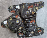 Mushrooms & Daisies- LBB Ai3 & V2 cloth diaper - PUL - Athletic wicking Jersey awj - handmade diaper - Pocket AiO cloth diaper