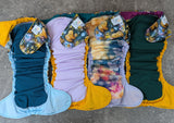 Honey Bears (Dark) - LBB Ai3 & V2 cloth diaper - PUL - Athletic wicking Jersey awj - handmade diaper - Pocket AiO cloth diaper
