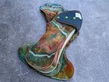Autumn Stream - Teal WP/Handdyed bamboo fleece- Double Windpro Hybrid Fitteds - cloth diapers - bamboo hemp fleece soakers - Windpro Hybrids
