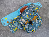 Doodle Dino (Flex & Flawless Fit Ai3 & V2 cloth diaper - PUL diaper - Athletic wicking Jersey - handmade diaper - Pocket AiO cloth diaper)