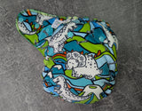 Dinos Squish Hybrid Fitteds - cloth diapers - Velour inners - bamboo hemp fleece soakers - Windpro Hybrid