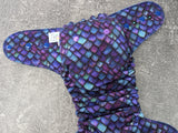 Purple Scales - Bamboo French Terry Hybrid Fitteds - cloth diapers - bamboo hemp fleece soakers - Windpro Hybrids