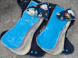 Peter Pan (Squish Hybrid Fitteds - cloth diapers - organic bamboo Velour inners - bamboo hemp fleece soakers - Windpro Hybrid )