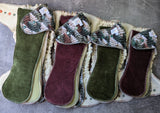 Knit Pines (cotton french terry Hybrid Fitteds - cloth diapers - Velour inners - bamboo hemp fleece soakers - Windpro Hybrid )