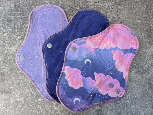 Dawn Moon - set of 3 - 10 inch LIGHT cloth pads