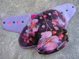 Dark Cherry Blossoms Bamboo french terry Hybrid Fitteds - cloth diapers - Velour inners - bamboo hemp fleece soakers - Windpro Hybrid