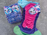 Mystic Cats -Snug a Buns LBB Cloth Diaper - extended wear diaper - Heavy wetter - Snug a Bun