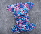 Mystic Cats - LBB Ai3 & V2 cloth diaper - PUL - Athletic wicking Jersey awj - handmade diaper - Pocket AiO cloth diaper