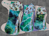 Dragons (Squish Hybrid Fitteds - cloth diapers - Velour inners - bamboo hemp fleece soakers - Windpro Hybrid )
