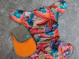 Sea Stars (Bamboo stretch french terry Hybrid Fitteds - cloth diapers - cotton Velour inners - bamboo hemp fleece soakers - Windpro Hybrid )