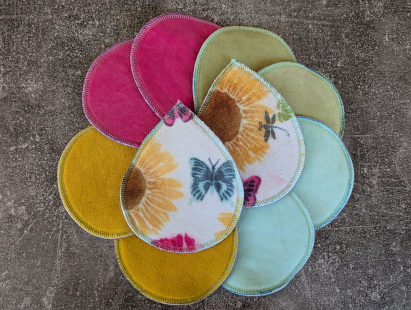 Sunflowers & Roses OBV- set of 5 nursing pads