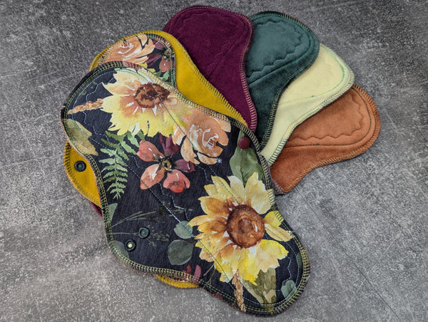 Sunflower - set of 6 - 12 inch  Heavy cloth pads