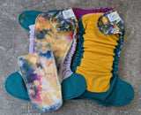 Honey Bears (Dark) - LBB Ai3 & V2 cloth diaper - PUL - Athletic wicking Jersey awj - handmade diaper - Pocket AiO cloth diaper