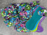 Zombies (Squish Hybrid Fitteds - cloth diapers - Velour inners - bamboo hemp fleece soakers - Windpro Hybrid )