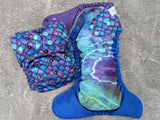 Purple Scales - LBB Ai3 & V2 cloth diaper - PUL - Athletic wicking Jersey awj - handmade diaper - Pocket AiO cloth diaper