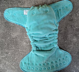 Solid BLUES (Cotton Velour Hybrid Fitted - cloth diapers - cotton Velour inners - bamboo hemp fleece soakers - Windpro Hybrid )