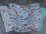 Honey Bears (Light) - cotton french terry Fold in Fitted - all absorbency - Cloth Diapers