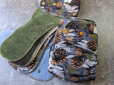 Pine Cones (cotton french terry Hybrid Fitteds - cloth diapers - Velour inners - bamboo hemp fleece soakers - Windpro Hybrid )