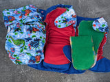 Happy RAWR! (LBB Ai3 & V2 cloth diaper - PUL diaper - Athletic wicking Jersey - handmade diaper - Pocket AiO cloth diaper)