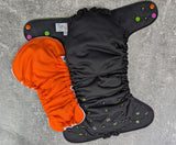 Halloween Black Snug-a-Buns (LBB Cloth Diaper - extended wear diaper - Heavy wetter - Snug a Bun)